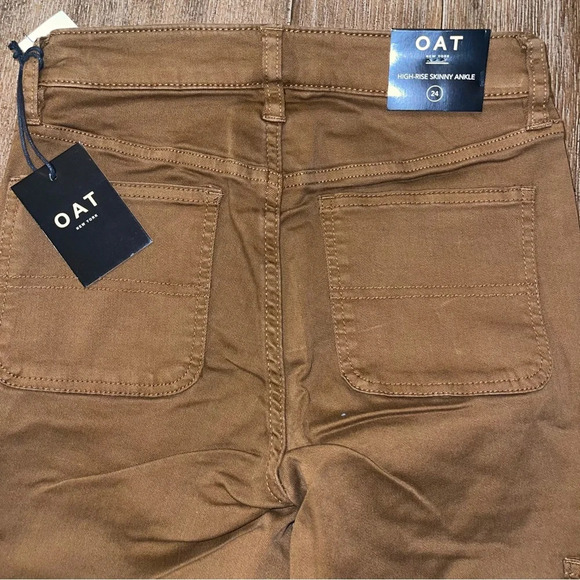 OAT NYC Utility High Rise Cargo Pocket Skinny Ankle Dark Brown Pant 24 - Picture 9 of 9
